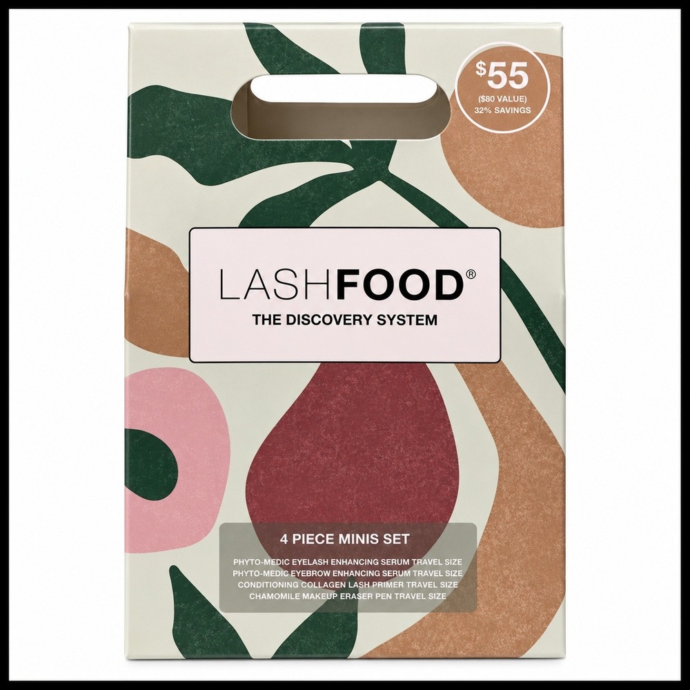 LASHFOOD The Discovery System 4 Piece Minis Set Eyelash Eyebrow Serum Primer Pen